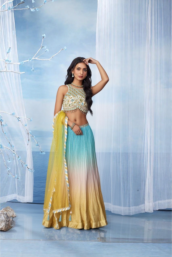 Ombre Sequin Lehenga Choli
