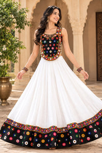 Seasonal Navratri Special – White & Black Chaniya Choli Set