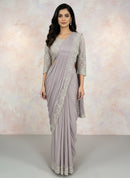Exquisite Handcrafted Chinon Saree for Festive Elegance