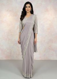 Exquisite Handcrafted Chinon Saree for Festive Elegance