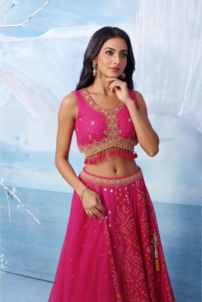 Lehenga Skirt top Banarasi Silk Fabric