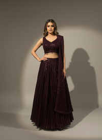 Lehenga Choli Georgette with Sequins Embellishment and Dupatta