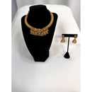 Antique Temple Gold Choker Necklace Set with Jhumka Earrings