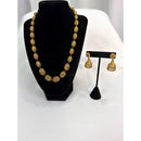 Antique Gold Beaded Temple Necklace Set with Jhumka Earrings