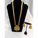 Traditional Temple Coin Necklace Set with Lakshmi Pendant & Matching Earrings
