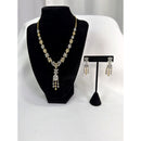 Elegant Floral Crystal Drop Necklace Set with Matching Earrings