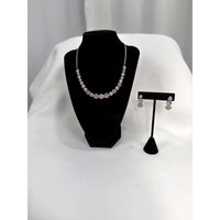 Elegant Pink Crystal Necklace Set with Matching Earrings
