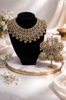 Royal Kundan Bridal Choker Necklace Set with Statement Jhumka Earrings