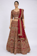 Bride/Bridesmaid Red Georgette Lehenga Choli