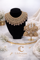 Luxury Pastel Pink Kundan Bridal Choker Set with Statement Jhumka Earrings