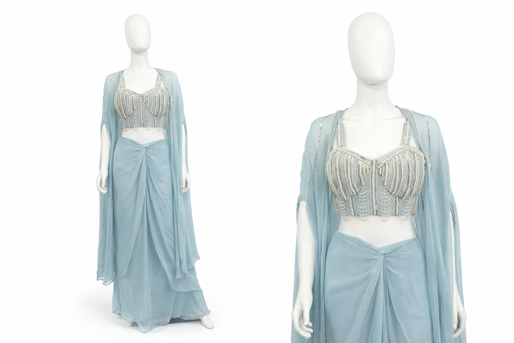 Indo Western Turkoish Pure Chinon