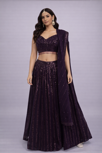 Lehenga Choli Georgette with Sequins Embellishment and Dupatta