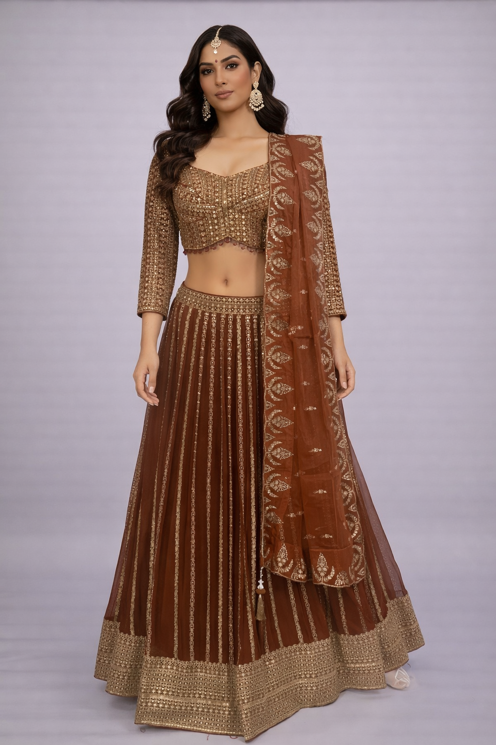 Designer Lehenga Choli in Georgette with Intricate Embellishment