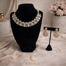 Elegant Polki Style Necklace Set with Pastel Stone Accents & Matching Drop Earrings