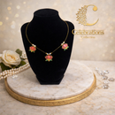 Elegant Lotus Pendant Necklace – Minimal Traditional Gold Tone Jewelry