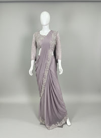 Exquisite Handcrafted Chinon Saree for Festive Elegance