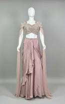 Indo western with fancy cape sleeves A80-8188