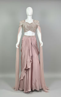 Indo western with fancy cape sleeves A80-8188