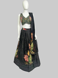Black Floral Lehenga Choli