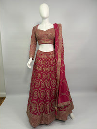 Royal Maroon Heavy Zari Work Bridal Lehenga Set