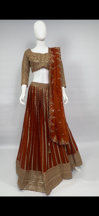 Orange Rust Lehenga Choli