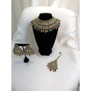 Multicolor Kundan Choker Necklace Set with Earrings & Maang Tikka – Bridal Statement Jewelry