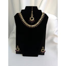 Royal Ruby Kundan Necklace Set with Maang Tikka & Earrings – Traditional Bridal Jewelry