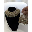 Royal Aqua Blue Kundan Bridal Choker Set with Statement Jhumka Earrings