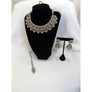 Classic Pearl Kundan Bridal Necklace Set with Jhumka Earrings & Maang Tikka