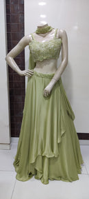 Lime/Green Hue Two-piece Indian or Indo-Western Lehenga