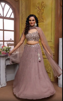 Gray-Brown Ghagra Choli