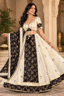 Seasonal Navratri Special – Ivory & Black Chaniya Choli Set with Dupatta