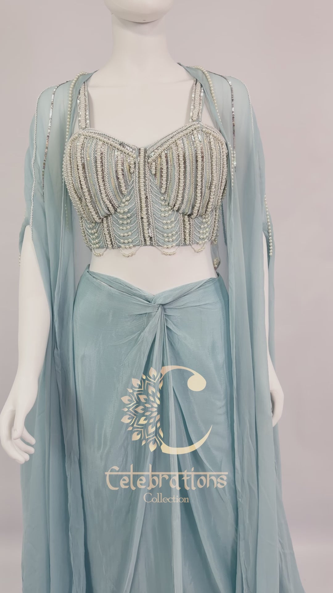 Indo Western Turkoish Pure Chinon