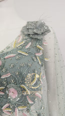 Serene Sky Blue Indo-Western Saree