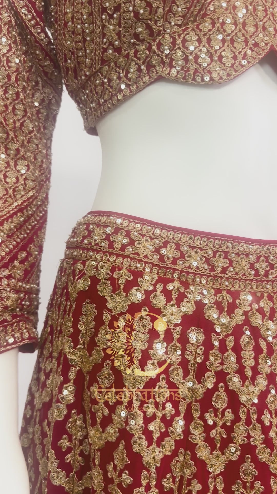 Georgette All-Over Embroidered Lehenga Choli Set with Pure Organza Dupatta – Wedding & Festive Wear