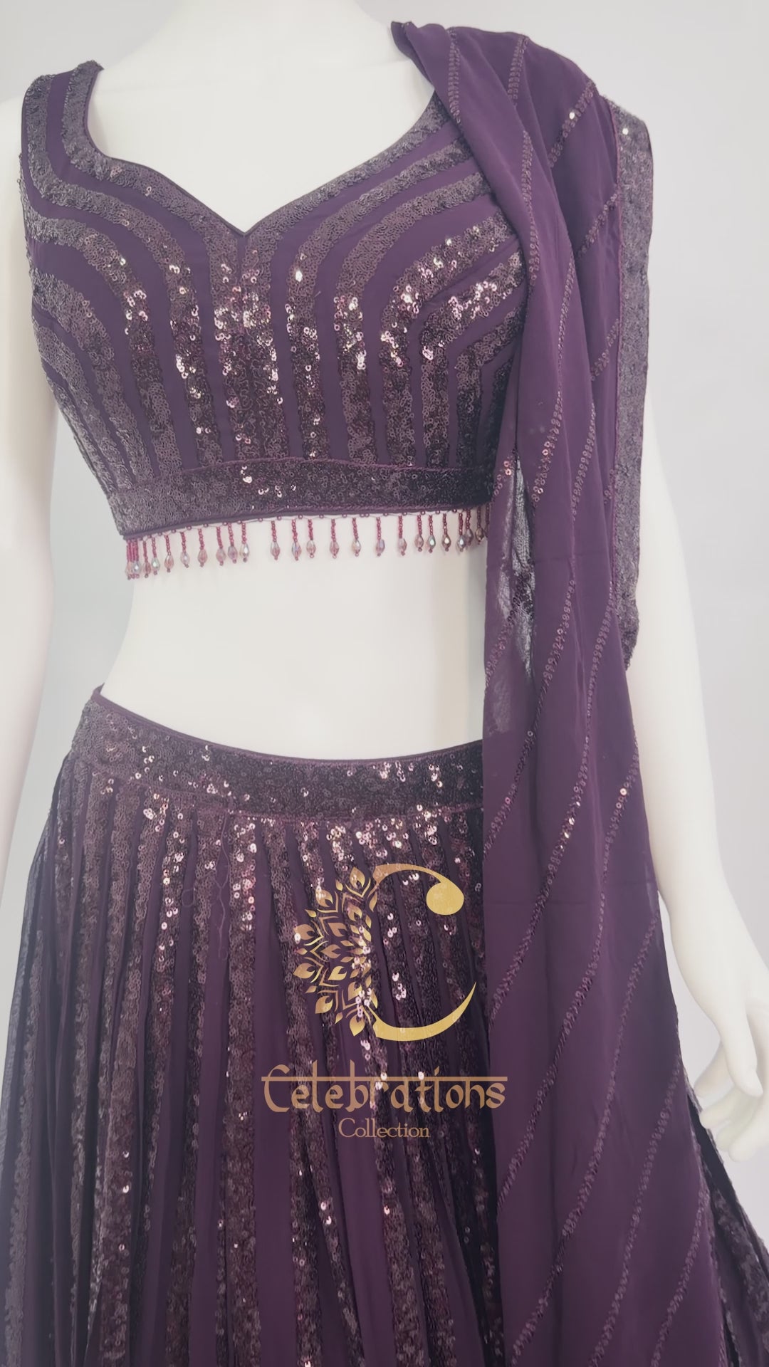 Lehenga Choli Georgette with Sequins Embellishment and Dupatta