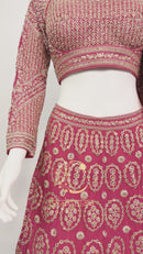 Royal Maroon Heavy Zari Work Bridal Lehenga Set