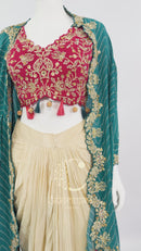 AMO-1001: Indo-Western Tulip Cut Drape Set – Bandish Tradition