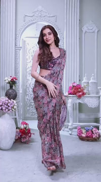 Bringal Color Ready to wear Saree Ready to wear Saree Georgette