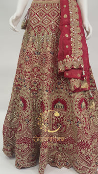 Bride/Bridesmaid Red Georgette Lehenga Choli