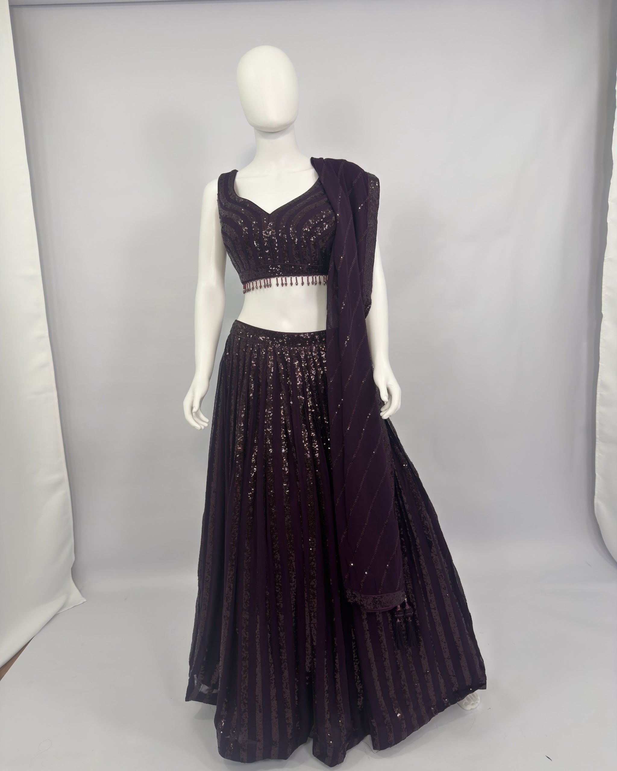 Lehenga Choli Georgette with Sequins Embellishment and Dupatta
