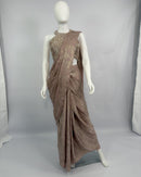 Mauve Ready-to-Wear Saree with Embellished Blouse